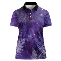 Aotearoa Taniko Matariki Women Polo Shirt Cosmic Violet