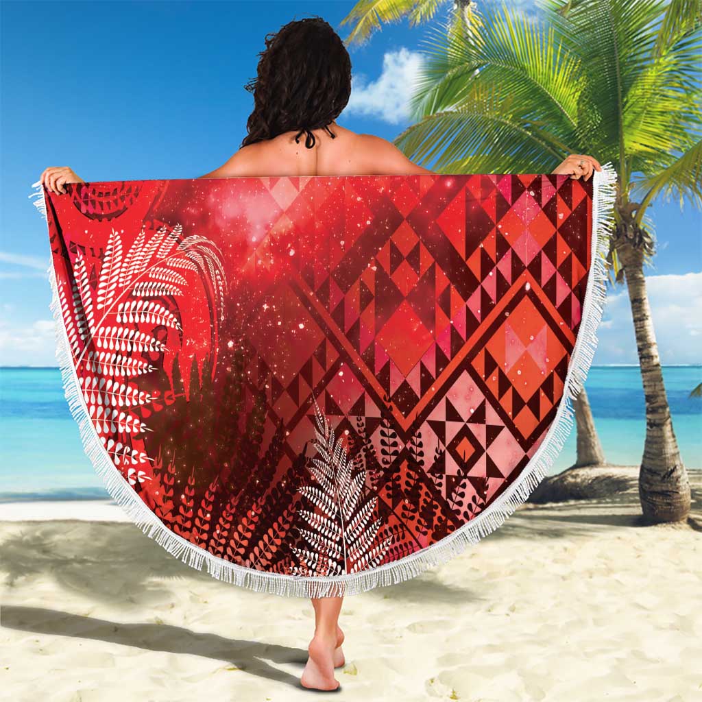 Aotearoa Taniko Matariki Beach Blanket Cosmic Red