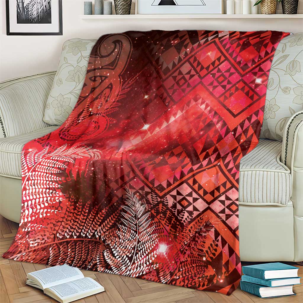 Aotearoa Taniko Matariki Blanket Cosmic Red
