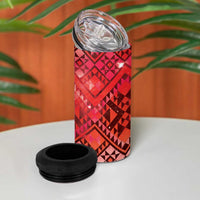 Aotearoa Taniko Matariki 4 in 1 Can Cooler Tumbler Cosmic Red