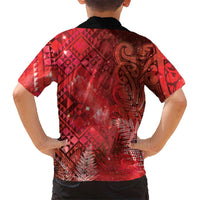 Aotearoa Taniko Matariki Family Matching Summer Maxi Dress and Hawaiian Shirt Cosmic Red
