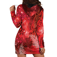 Aotearoa Taniko Matariki Hoodie Dress Cosmic Red