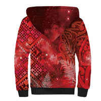 Aotearoa Taniko Matariki Sherpa Hoodie Cosmic Red