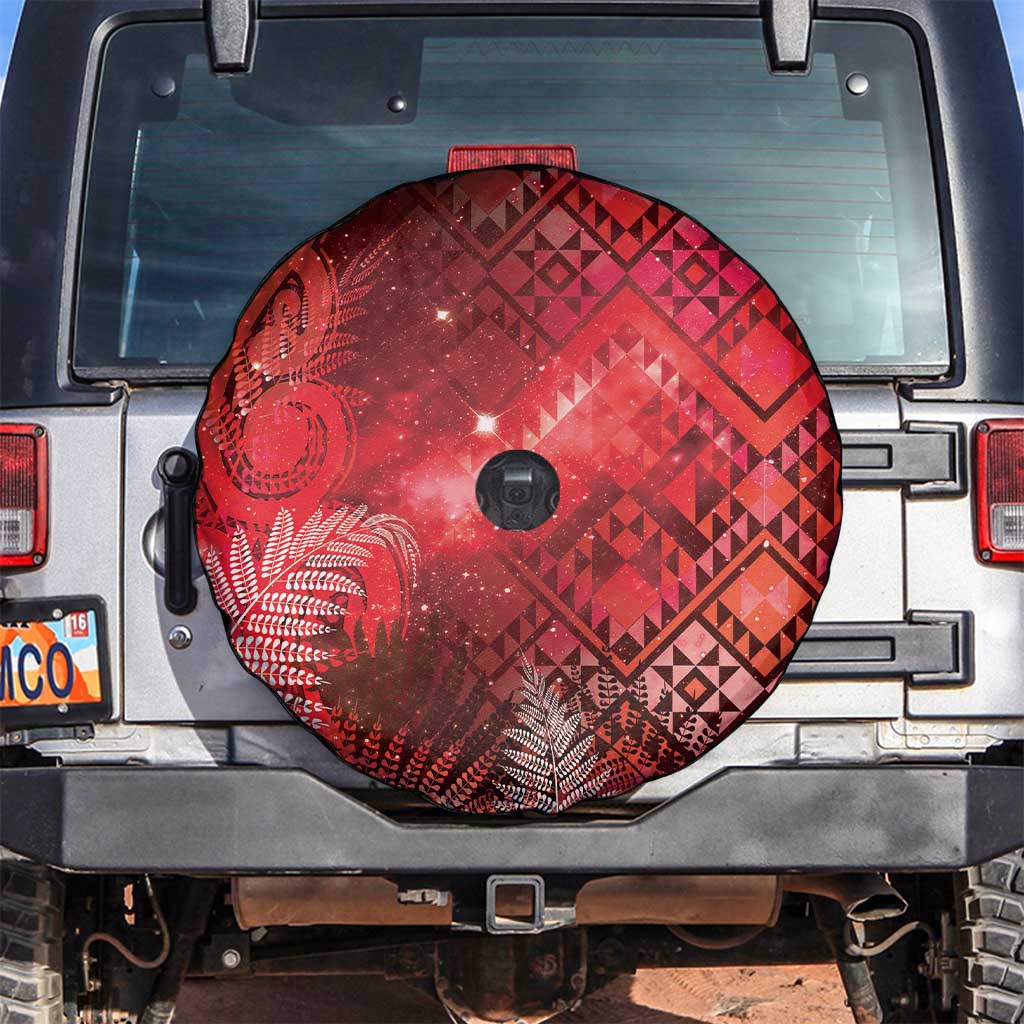 Aotearoa Taniko Matariki Spare Tire Cover Cosmic Red