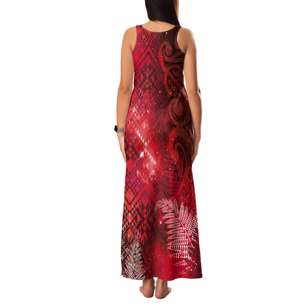 Aotearoa Taniko Matariki Tank Maxi Dress Cosmic Red
