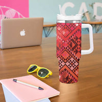 Aotearoa Taniko Matariki Tumbler With Handle Cosmic Red