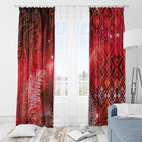 Aotearoa Taniko Matariki Window Curtain Cosmic Red
