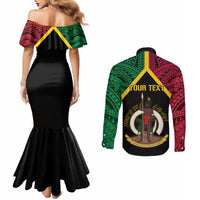 Vanuatu 44th Independence Anniversary Couples Matching Mermaid Dress and Long Sleeve Button Shirt