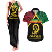 Vanuatu 44th Independence Anniversary Couples Matching Tank Maxi Dress and Hawaiian Shirt