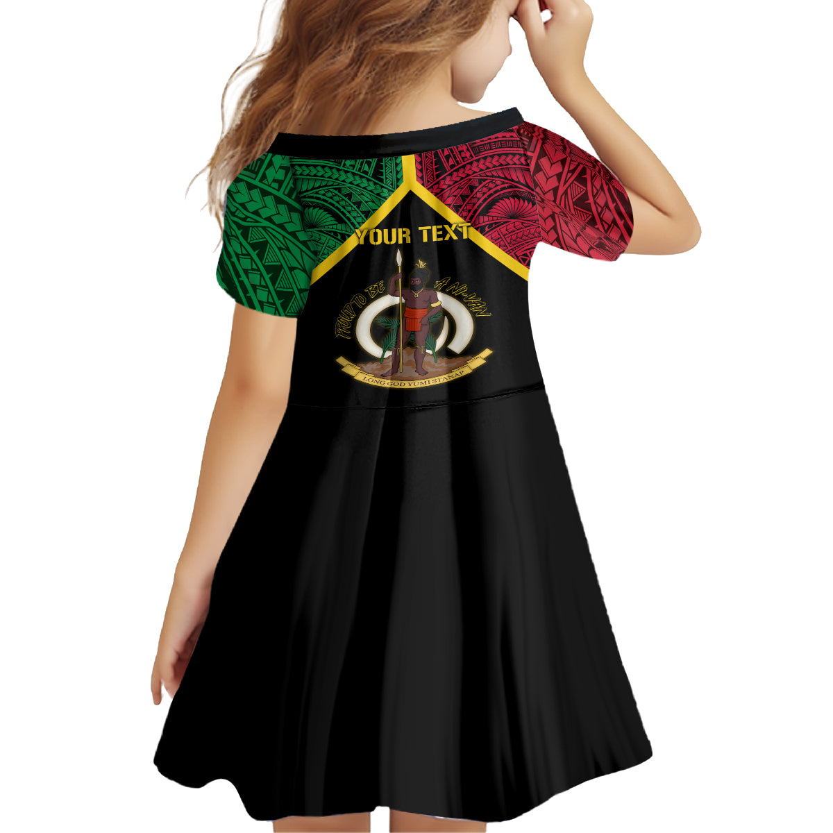 Vanuatu 44th Independence Anniversary Family Matching Off The Shoulder Long Sleeve Dress and Hawaiian Shirt