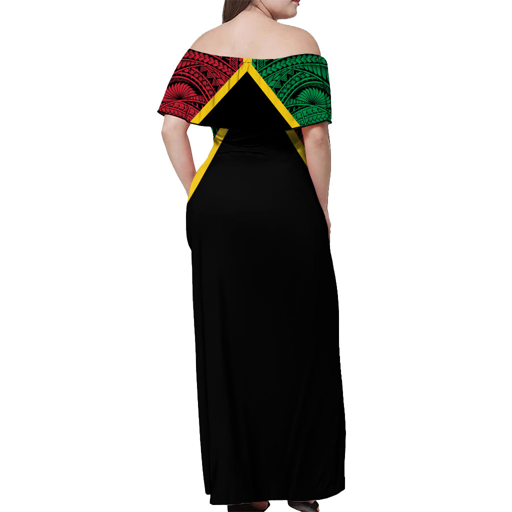 Vanuatu 44th Independence Anniversary Off Shoulder Maxi Dress