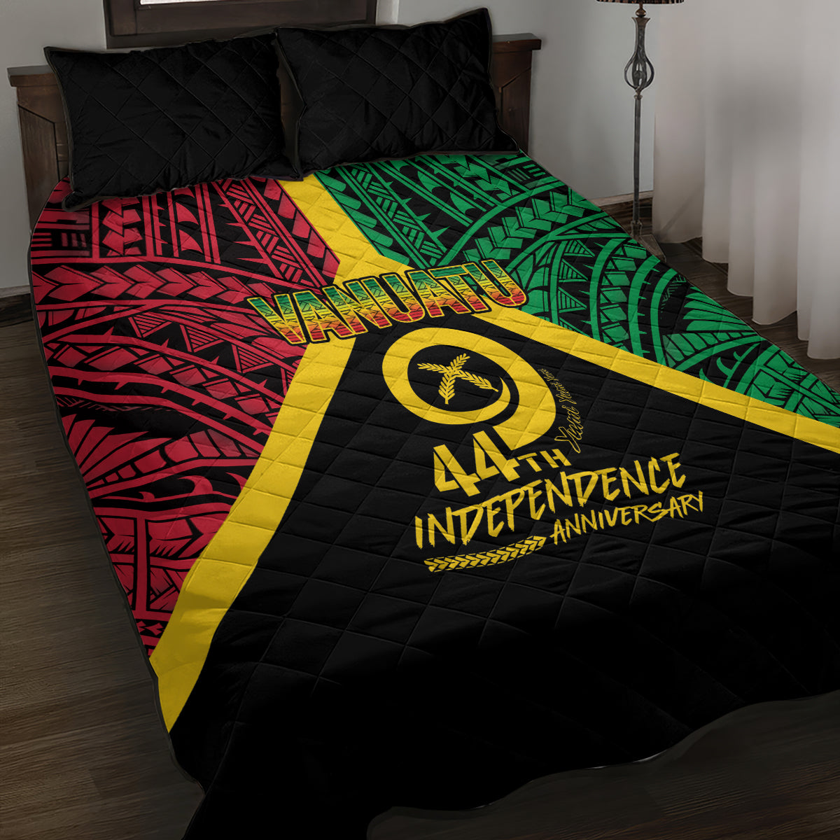 Vanuatu 44th Independence Anniversary Quilt Bed Set