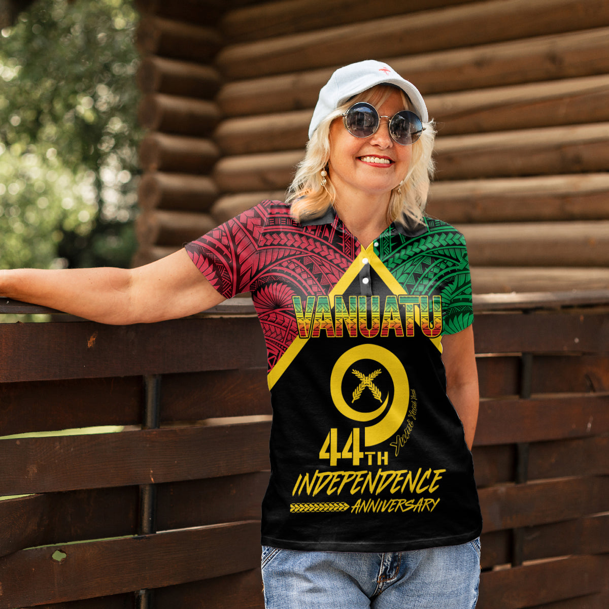 Vanuatu 44th Independence Anniversary Women Polo Shirt