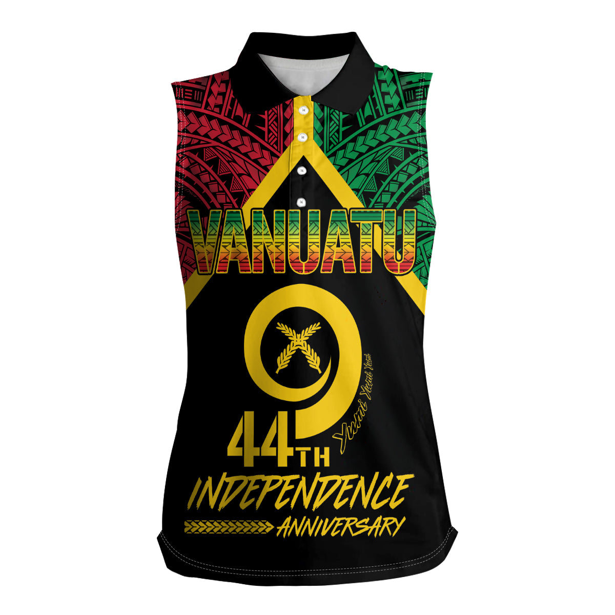 Vanuatu 44th Independence Anniversary Women Sleeveless Polo Shirt
