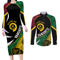 Vanuatu Independence Day Yumi 44 Couples Matching Long Sleeve Bodycon Dress and Long Sleeve Button Shirt