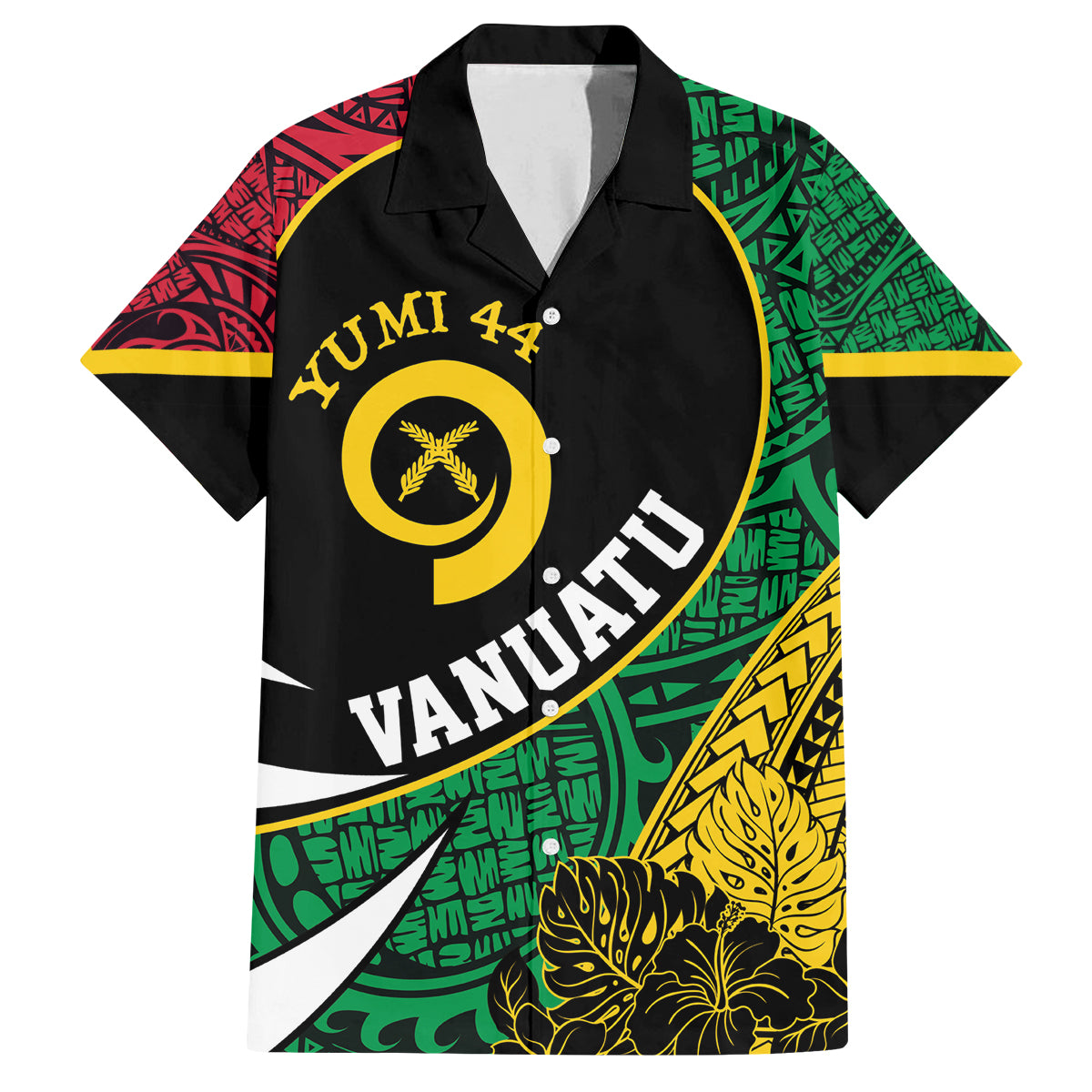 Vanuatu Independence Day Yumi 44 Family Matching Tank Maxi Dress and Hawaiian Shirt LT7 Dad's Shirt - Short Sleeve Colorful - Polynesian Pride