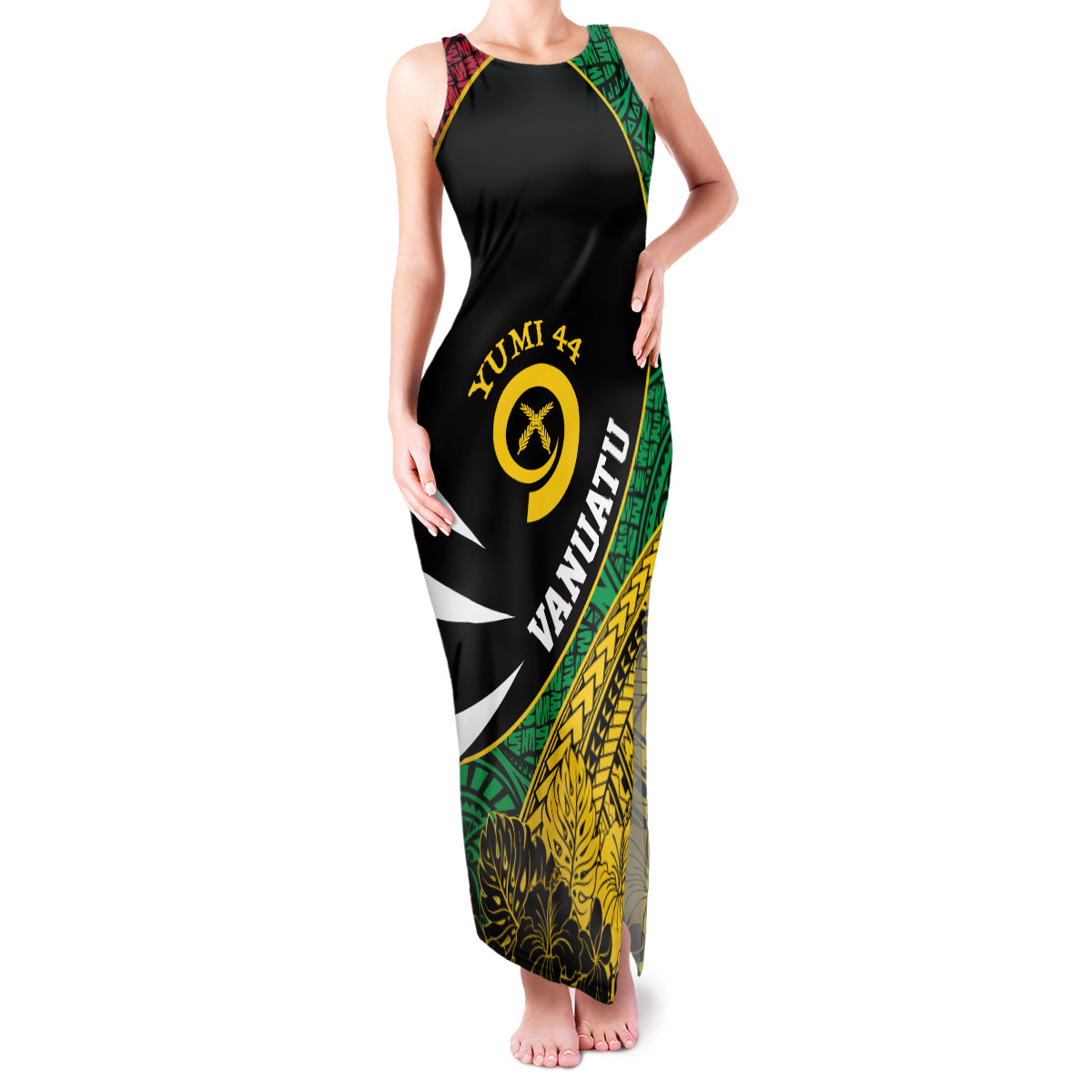 Vanuatu Independence Day Yumi 44 Family Matching Tank Maxi Dress and Hawaiian Shirt LT7 Mom's Dress Colorful - Polynesian Pride
