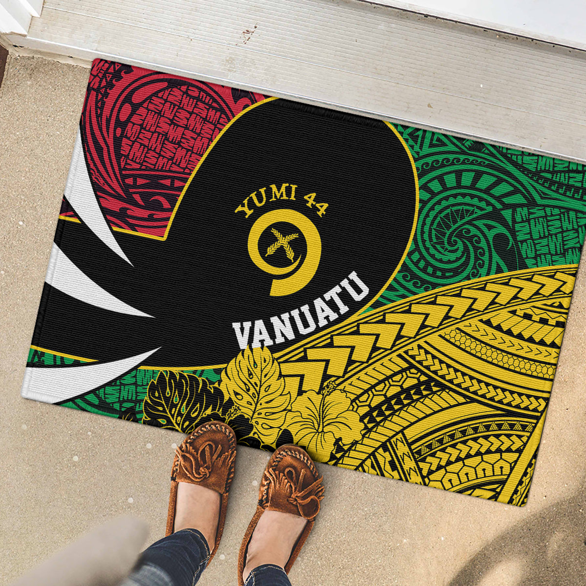 Vanuatu Independence Day Yumi 44 Rubber Doormat