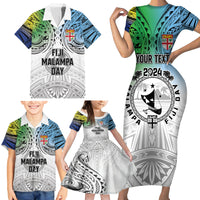 Malampa Fiji Day Family Matching Short Sleeve Bodycon Dress and Hawaiian Shirt Gradient Style LT7 - Polynesian Pride
