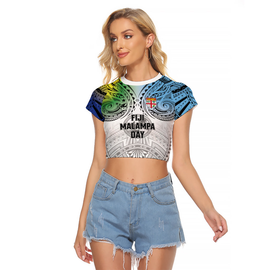 Malampa Fiji Day Raglan Cropped T Shirt Gradient Style