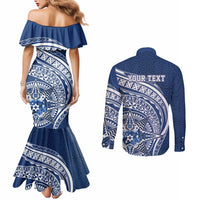 Tonga Queen Salote College Personalized Couples Matching Mermaid Dress and Long Sleeve Button Shirt Ngatu Tokelaufeletoa Motifs LT7 - Polynesian Pride