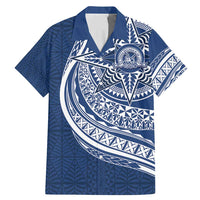 Tonga Queen Salote College Personalized Family Matching Mermaid Dress and Hawaiian Shirt Ngatu Tokelaufeletoa Motifs LT7 Dad's Shirt - Short Sleeve Navy Blue - Polynesian Pride