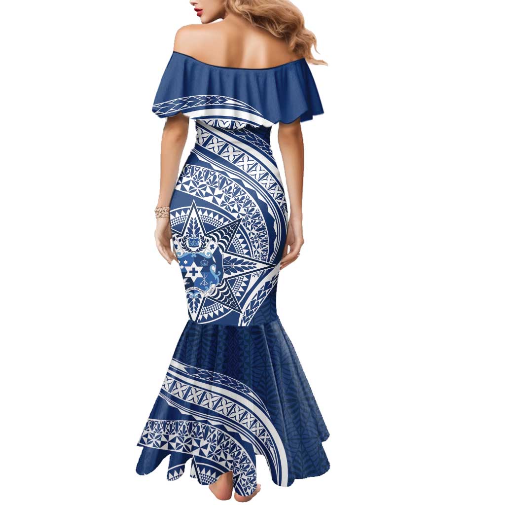 Tonga Queen Salote College Personalized Family Matching Mermaid Dress and Hawaiian Shirt Ngatu Tokelaufeletoa Motifs LT7 - Polynesian Pride