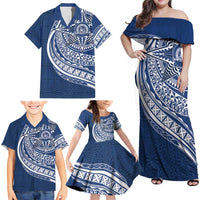Tonga Queen Salote College Personalized Family Matching Off Shoulder Maxi Dress and Hawaiian Shirt Ngatu Tokelaufeletoa Motifs LT7 - Polynesian Pride