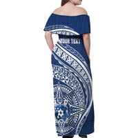 Tonga Queen Salote College Personalized Family Matching Off Shoulder Maxi Dress and Hawaiian Shirt Ngatu Tokelaufeletoa Motifs LT7 - Polynesian Pride