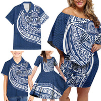 Tonga Queen Salote College Personalized Family Matching Off Shoulder Short Dress and Hawaiian Shirt Ngatu Tokelaufeletoa Motifs LT7 - Polynesian Pride