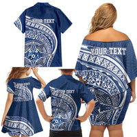 Tonga Queen Salote College Personalized Family Matching Off Shoulder Short Dress and Hawaiian Shirt Ngatu Tokelaufeletoa Motifs LT7 - Polynesian Pride