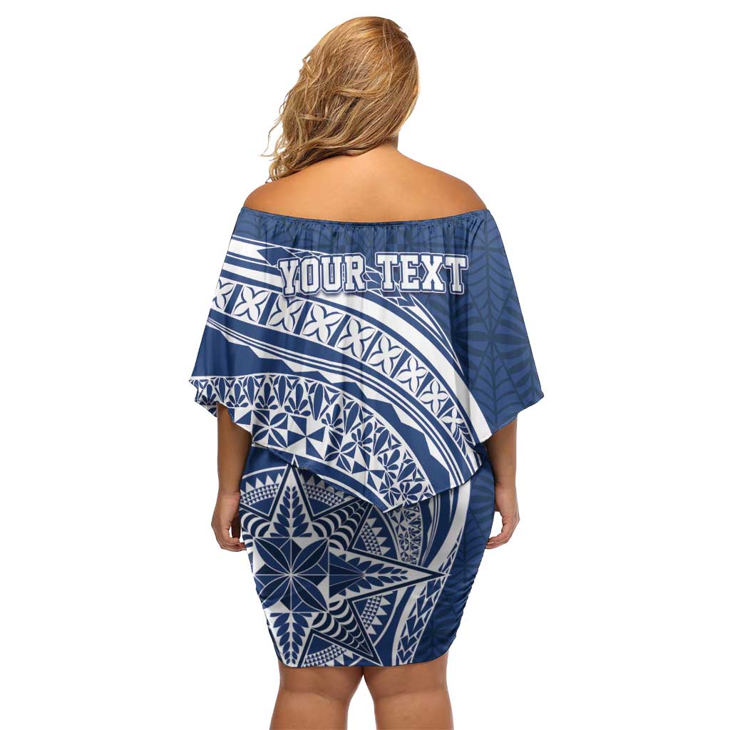 Tonga Queen Salote College Personalized Family Matching Off Shoulder Short Dress and Hawaiian Shirt Ngatu Tokelaufeletoa Motifs LT7 - Polynesian Pride