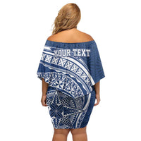 Tonga Queen Salote College Personalized Family Matching Off Shoulder Short Dress and Hawaiian Shirt Ngatu Tokelaufeletoa Motifs LT7 - Polynesian Pride