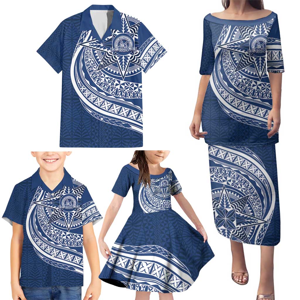 Tonga Queen Salote College Personalized Family Matching Puletasi and Hawaiian Shirt Ngatu Tokelaufeletoa Motifs LT7 - Polynesian Pride