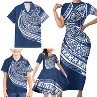 Tonga Queen Salote College Personalized Family Matching Short Sleeve Bodycon Dress and Hawaiian Shirt Ngatu Tokelaufeletoa Motifs LT7 - Polynesian Pride
