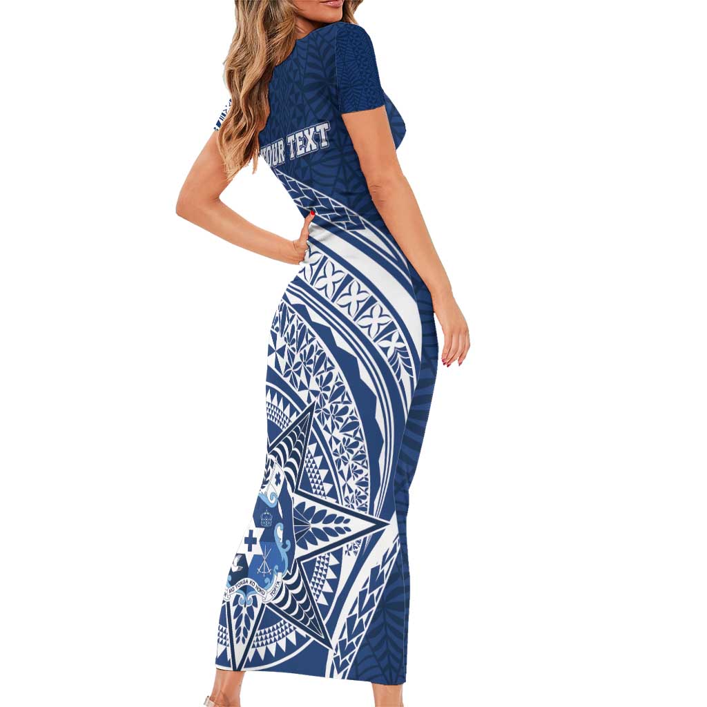Tonga Queen Salote College Personalized Family Matching Short Sleeve Bodycon Dress and Hawaiian Shirt Ngatu Tokelaufeletoa Motifs LT7 - Polynesian Pride