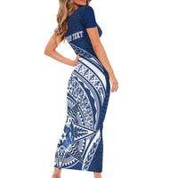 Tonga Queen Salote College Personalized Family Matching Short Sleeve Bodycon Dress and Hawaiian Shirt Ngatu Tokelaufeletoa Motifs LT7 - Polynesian Pride