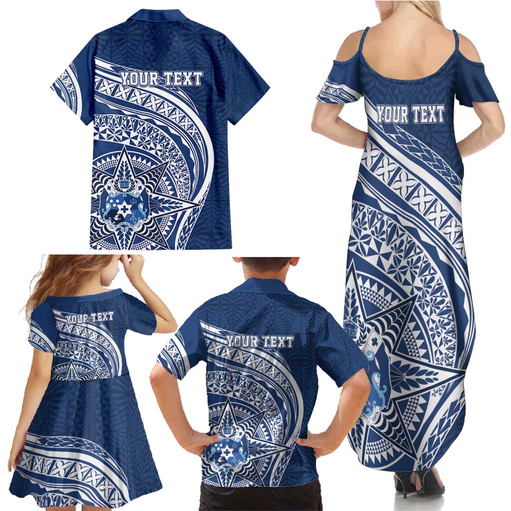Tonga Queen Salote College Personalized Family Matching Summer Maxi Dress and Hawaiian Shirt Ngatu Tokelaufeletoa Motifs LT7 - Polynesian Pride