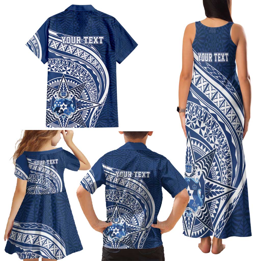 Tonga Queen Salote College Personalized Family Matching Tank Maxi Dress and Hawaiian Shirt Ngatu Tokelaufeletoa Motifs LT7 - Polynesian Pride