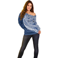 Tonga Queen Salote College Personalized Off Shoulder Sweater Ngatu Tokelaufeletoa Motifs