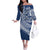 Tonga Queen Salote College Personalized Off The Shoulder Long Sleeve Dress Ngatu Tokelaufeletoa Motifs