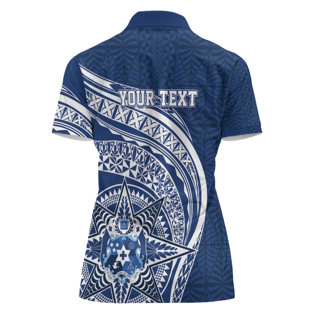 Tonga Queen Salote College Personalized Women Polo Shirt Ngatu Tokelaufeletoa Motifs
