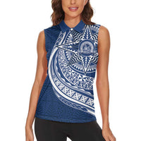 Tonga Queen Salote College Personalized Women Sleeveless Polo Shirt Ngatu Tokelaufeletoa Motifs LT7 - Polynesian Pride
