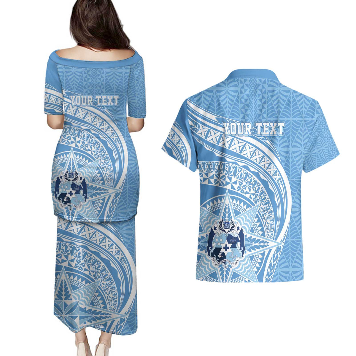 Tonga Apifo'ou Kolisi Personalized Couples Matching Puletasi and Hawaiian Shirt Ngatu Tokelaufeletoa Motifs