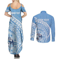 Tonga Apifo'ou Kolisi Personalized Couples Matching Summer Maxi Dress and Long Sleeve Button Shirt Ngatu Tokelaufeletoa Motifs