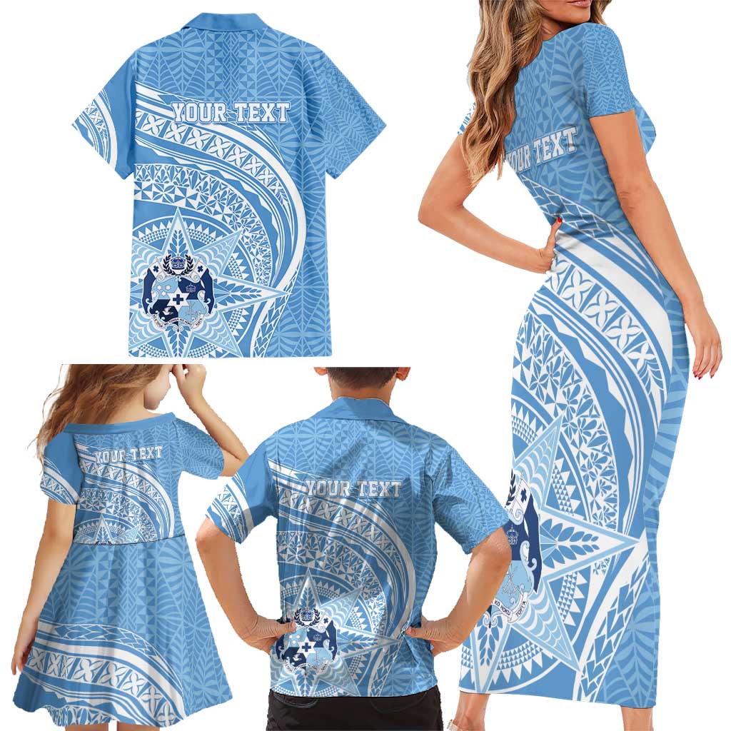 Tonga Apifo'ou Kolisi Personalized Family Matching Short Sleeve Bodycon Dress and Hawaiian Shirt Ngatu Tokelaufeletoa Motifs LT7 - Polynesian Pride