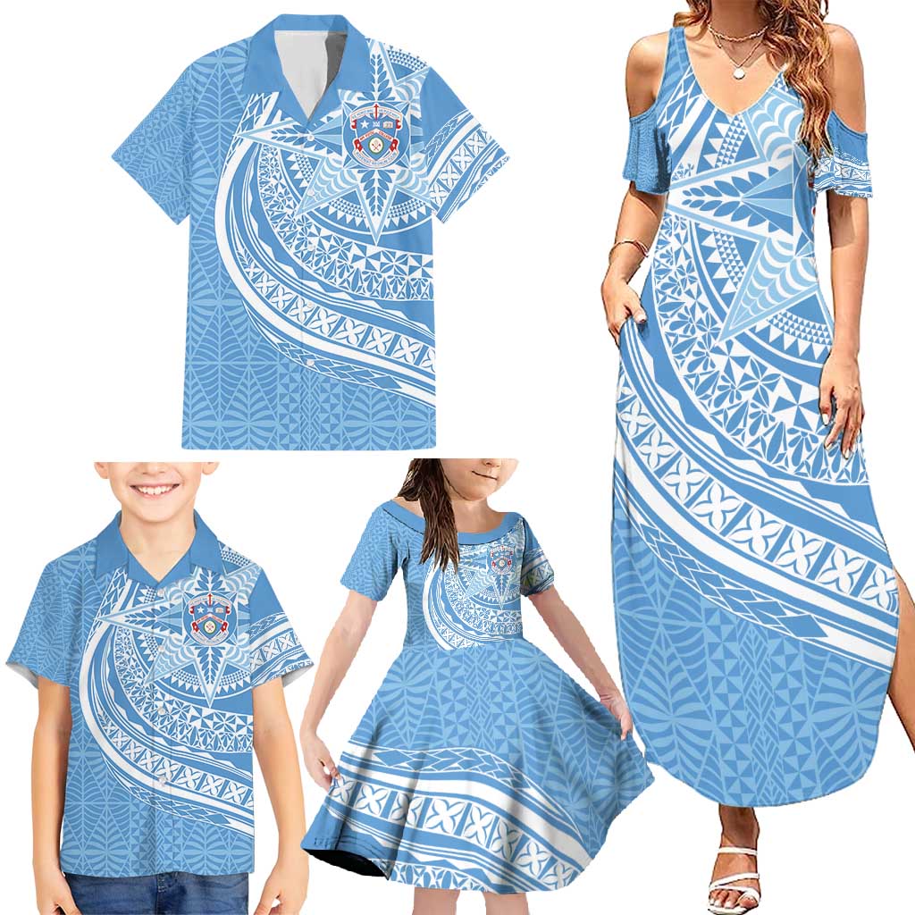 Tonga Apifo'ou Kolisi Personalized Family Matching Summer Maxi Dress and Hawaiian Shirt Ngatu Tokelaufeletoa Motifs LT7 - Polynesian Pride