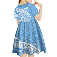 Tonga Apifo'ou Kolisi Personalized Kid Short Sleeve Dress Ngatu Tokelaufeletoa Motifs