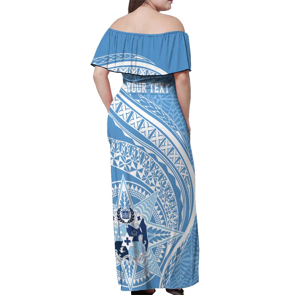 Tonga Apifo'ou Kolisi Personalized Off Shoulder Maxi Dress Ngatu Tokelaufeletoa Motifs LT7 - Polynesian Pride