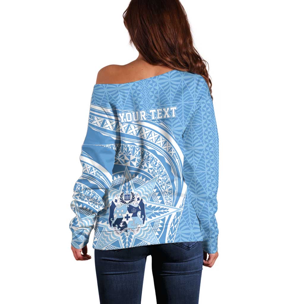 Tonga Apifo'ou Kolisi Personalized Off Shoulder Sweater Ngatu Tokelaufeletoa Motifs
